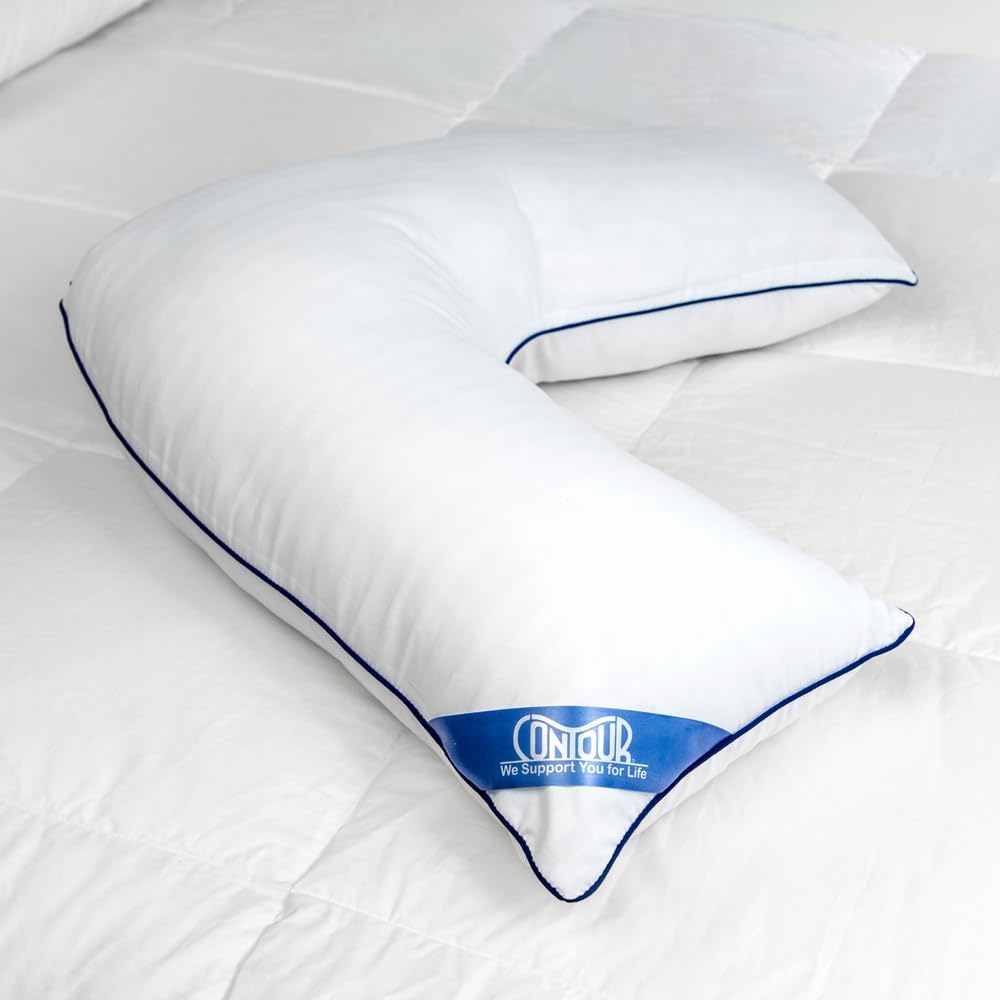 Contour L Shaped Bed & Body Support Pillow for Side Sleepers | Multi-Functional Relief Pillow for Shoulder, Hips or Knees