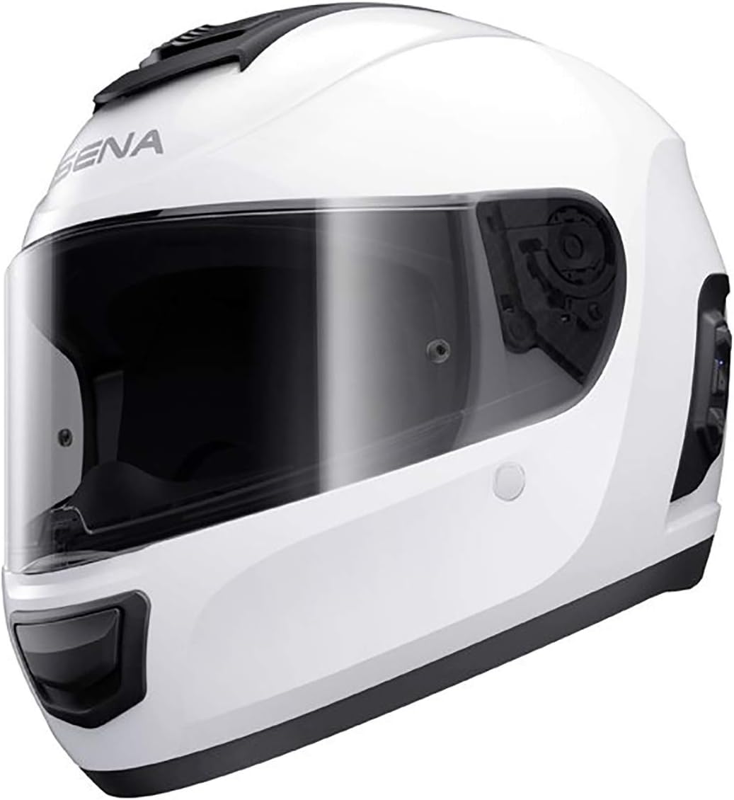Sena unisex-adult MO-LITE-GW-M-01 Momentum Lite Full Face Glossy White M, Medium