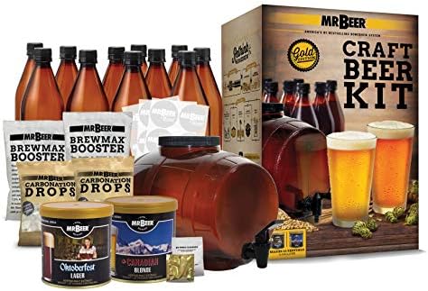 Mr. Beer - Craft Beer Making Kit (2 Gallon) Complete DIY Home Brew Set | Beer Making Kit for Beginners Everything Included | Reusable 25 oz Bottles | 2 Gallon Keg | Golden Ale
