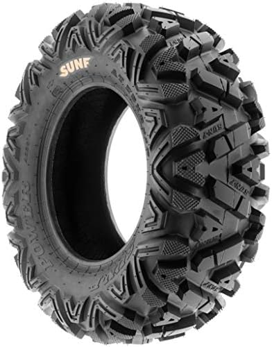 SunF ATV Tires All Terrain Tires 24x8-12 Front & 25x11-10 Rear 6 PR Tubeless A033, Set of 4