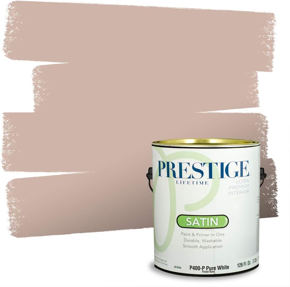 PRESTIGE Paints Exterior Paint and Primer In One, 1-Gallon, Semi-Gloss, Comparable Match of Sherwin Williams* French Roast*