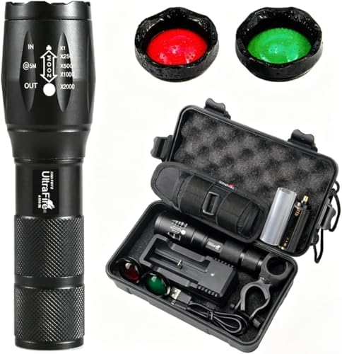ULTRAFIRE A100 Tactical Flashlight, 800 Lumens 5 Modes LED Zoomable Hunting Flashlight Torch with Duty Belt Flashlight Holster