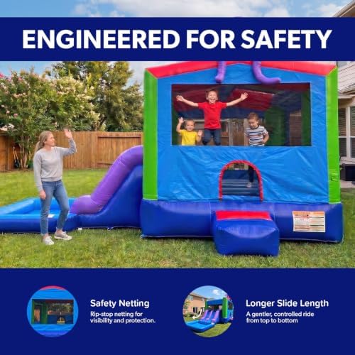 JumpOrange 25x13ft Octopus Commercial 15oz PVC Bouncer Slide Combo with Pool