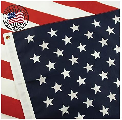 Grace Alley American Flag 3x5, Made in the USA, Outdoor UV Fade Resistant, Waterproof, Vibrant Color, Long Lasting Polyester Cotton Blend with Brass Grommets | Weather Resistant 70% Polyester 30% Cotton