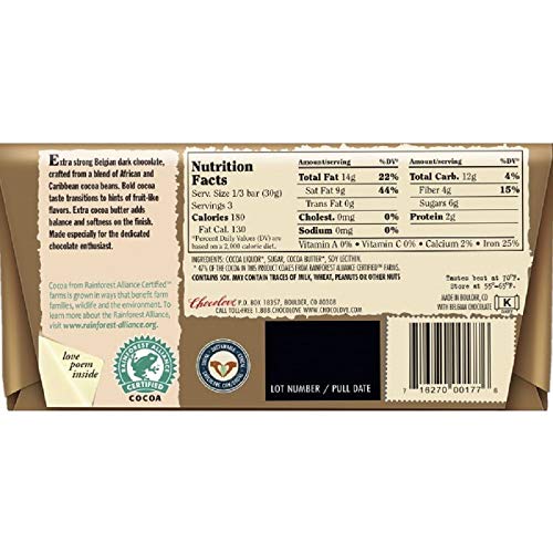 Chocolove Extra Strong Dark Chocolate Bar (3 Pack)