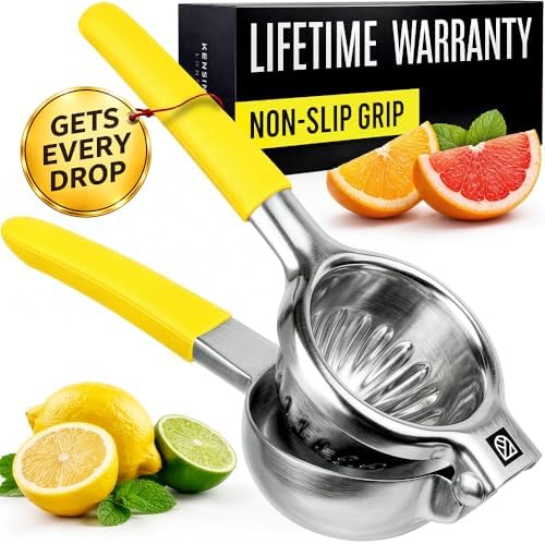 Large Lemon Squeezer Stainless Steel Press - Non-Slip Grip, Heavy Duty, Manual Design - Effortless Pro-Grade Lemon, Lime, Orange