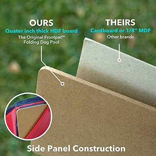 XL Foldable Pool - 60" Width Swimming Pool for Large Dogs & Kids, Non-Slip Scratch Resistant Hard Plastic Shell, Portable Pet Pool