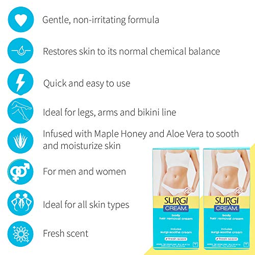 Surgiwax Facial Hair Removal Cream for Women – Depilatory Cream for Face, Neck, & Sensitive Skin, Professional Hair Remover, 1 oz