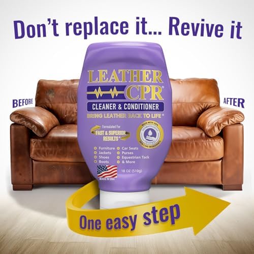 Leather CPR Cleaner and Conditioner 18oz. Bring Leather Back To Life on Furniture, Car Seats, Handbags, Jackets, Boots, Saddles