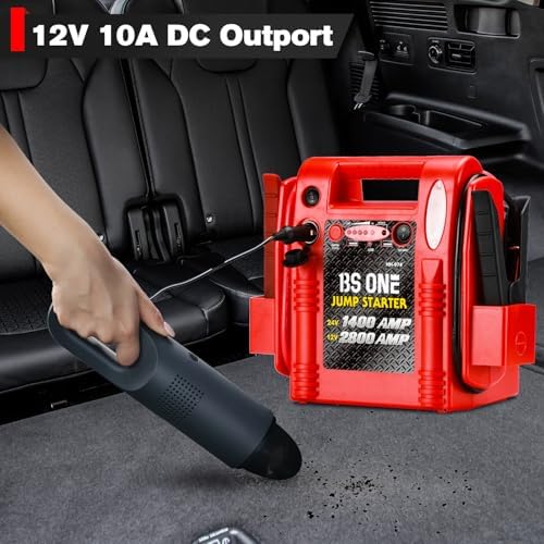 24V / 12V Jump Starter, Heavy Duty 1200/2400 Peak Amp Sealed Lead Acid Battery Jump Starter for Car Truck Tractor Excavator