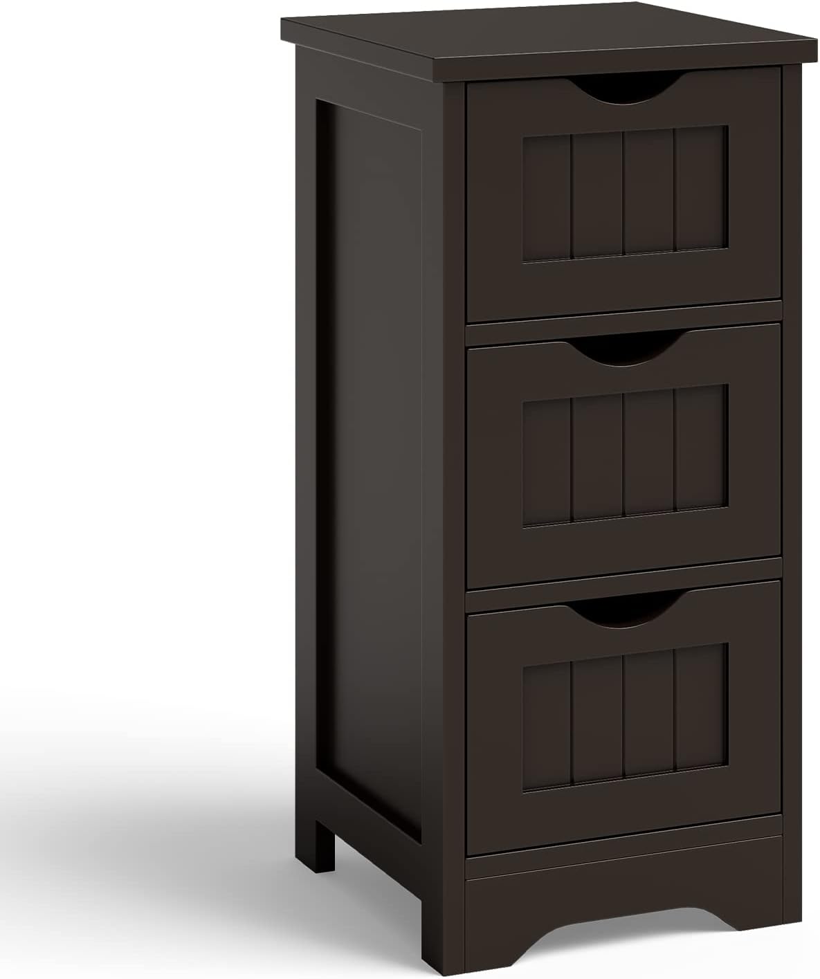 Tangkula Bathroom Floor Cabinet, Freestanding Narrow Side Storage Organizer with 4 Drawers, Multifunctional Towel Cabinet with Anti-Tip Kit for Living Room Laundry Entryway (4 Drawers, White)