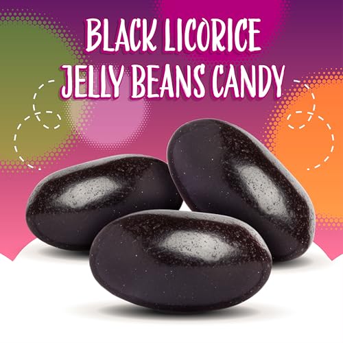 Black Licorice Jelly Beans, Classic Licorice Candy, 2 Lb Bag | Old Fashioned Candy, Chewy Candy