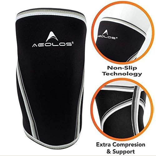 Knee Sleeves (1 Pair)，7mm Compression Knee Braces for Heavy-Lifting,Squats,Gym and Other Sports (Large, Black)