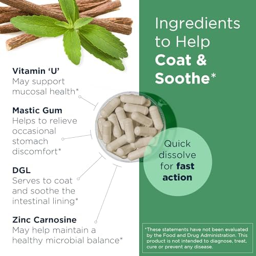 Designs for Health GastroMend HP - Gut Health Supplements - Gut Mucosa Support with Mastic Gum + DGL Licorice + 'Vitamin U' - May Help Occasional