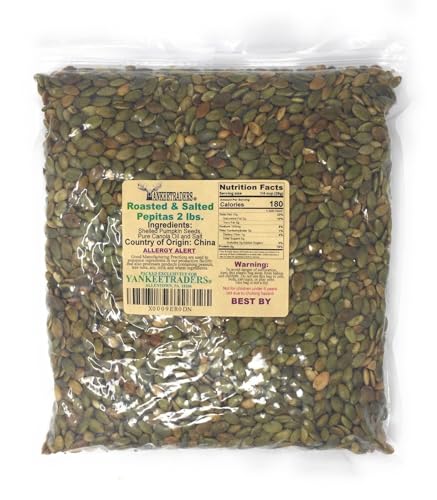 YANKEETRADERS Pepita/Pumpkin Seeds, Roasted & Salted, 2 Lb