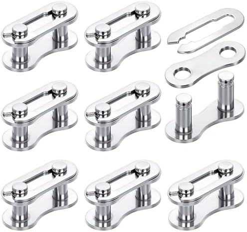 8 Pairs Bicycle Missing Link for 6, 7, 8, 9, 10 Speed Chain Master Link for Bicycle Chain Reusable Bike Parts, Silver