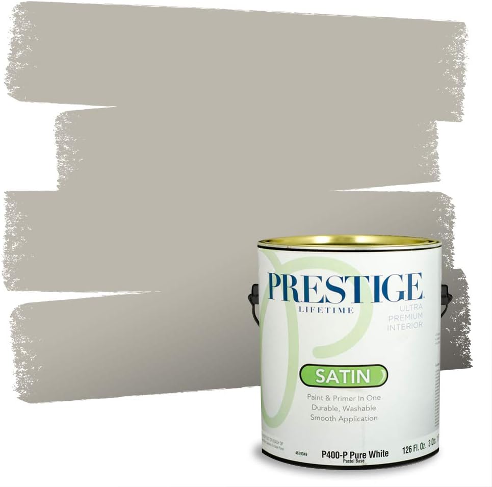 PRESTIGE Paints Exterior Paint and Primer In One, 1-Gallon, Satin, Comparable Match of Sherwin Williams* Black Magic*