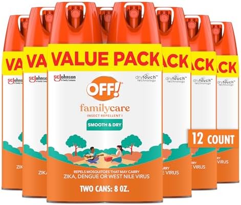 OFF! Family Care Mosquito & Tick Repellent Aerosol, Bug Spray Containing 15% DEET, Smooth & Dry Bug Spray, 4 Oz (Pack of 2)