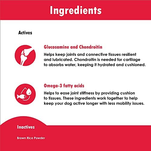Double Strength (DS) Capsules for Dogs, Glucosamine, Chondroitin, Vitamins and Antioxidants