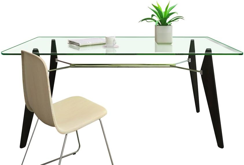 24" x 48" Rectangle Glass Table Top, 1/4" Thick Clear Tempered Replacement Glass, Flat Polished Edge & Eased Corners for Coffee, Dining, Patio Tables & Furniture Protection
