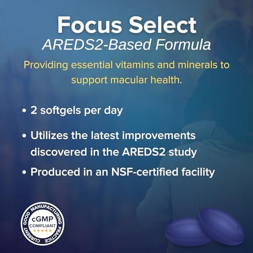 Focus Select AREDS2-Based Eye Vitamin Supplement with Low-Zinc, 180 Count | Lutein and zeaxanthin vision supplement for macular support, doctor-developed, safe for smokers, made in USA, 90-day supply
