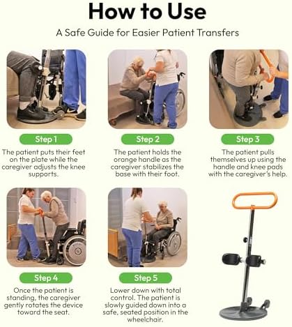Etac Turner PRO Patient Transfer Aid – Assistive Standing Pivot Transfer from One Seated Position to Another