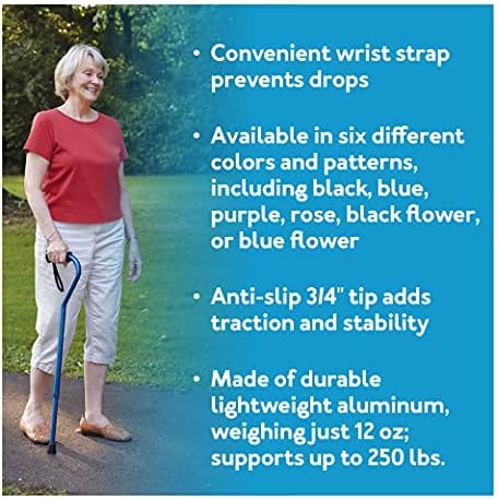 Carex Walking Cane with Soft Cushioned Handle - Adjustable Walking Cane for Men or Women - Black Cane