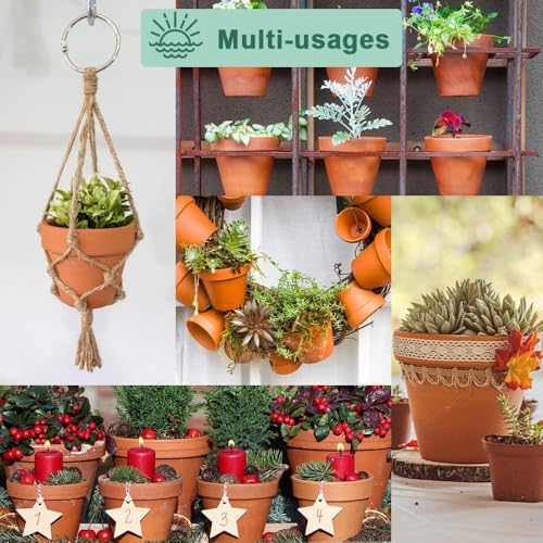 vensovo 8 Inch Clay Pot for Plant with Saucer - 2 Pack Large Terra Cotta Plant Pot with Drainage Hole, Clay Planters Pot