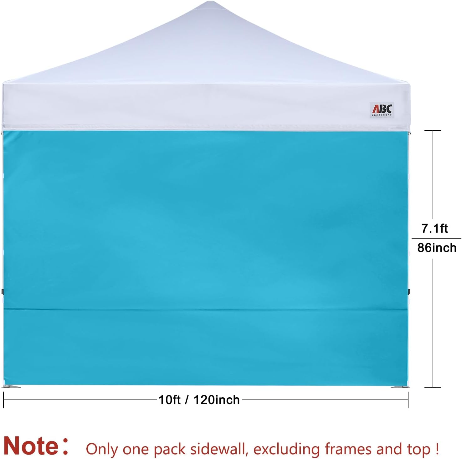 ABCCANOPY Instant Canopy SunWall 10x10 FT No Frame or Top, White