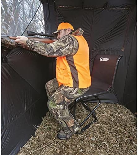 Guide Gear Big Boy Hunting Blind Chair, Portable Folding Seat for Shooting, Comfortable Spin Swivel, 500-lb. Capacity