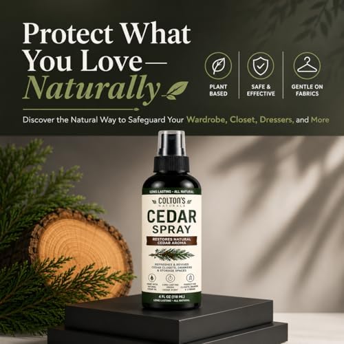 Colton's Naturals Cedar Spray – 4 ounce – With Lavender Extract – Non-Chemical Wood Protection – for Cedar Wood – Restores Scent 4oz