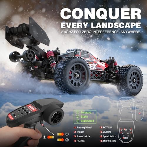 Hosim Brushless RC Buggy for Adults and Kids 60KM/H, 1/14 Electric High Speed All Terrain Remote Control Car, Hobby RC Trucks 4x4 Off Road RC Car
