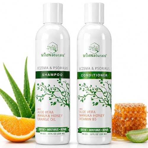 Eczema Psoriasis Shampoo & Conditioner Set for Men & Women - Anti Dandruff Shampoo for Dry Scalp & Hair - Seborrheic Dermatitis for Itchy Scalp Treatment - Eczema for Psoriasis