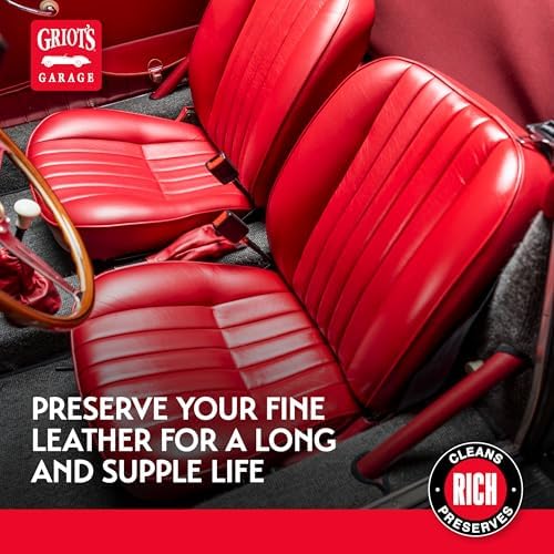 Griot's Garage Leather Care Spray, Car Seat Cleaner and Conditioner for Upholstery, Furniture, Clothing, and More, 10994, 22oz