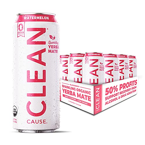 CLEAN Cause Zero Sugar Yerba Mate Organic Energy Orange Ginger, 12Pack 16oz