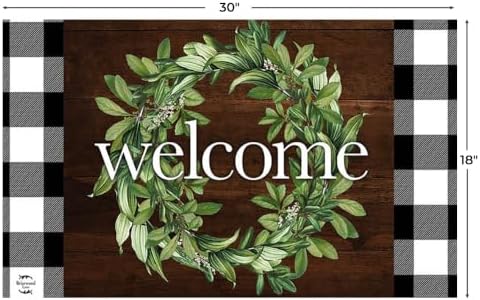 Briarwood Lane Doormat 30x18 Indoor Outdoor Farmhouse Wreath Spring for Spring Doormat