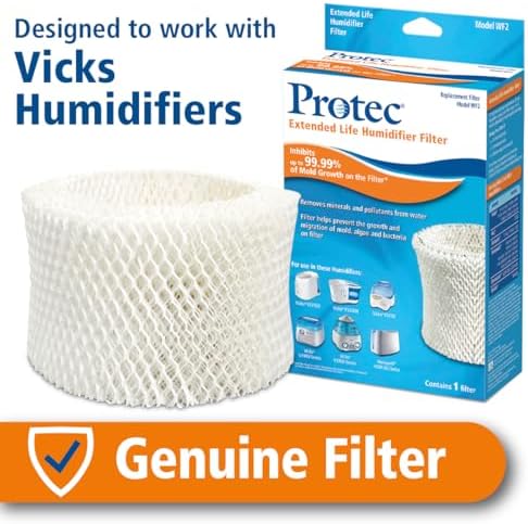 Protec Extended Life Humidifier Replacement Filter, 1 Count | Designed for Use with Select Vicks Cool Mist Humidifiers and Other Honeywell Humidifiers Models