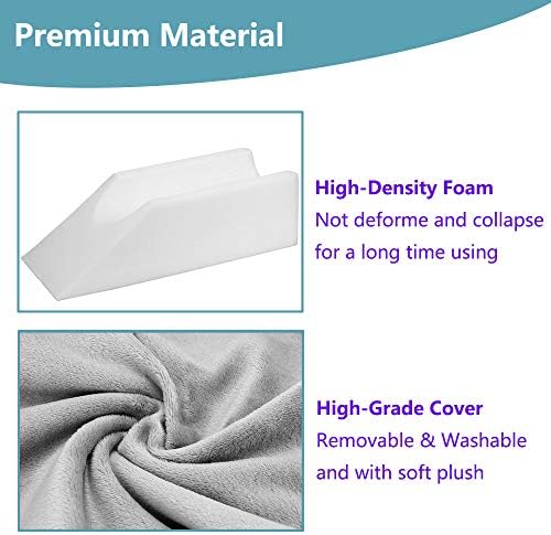 Zelen Elevation Pillow Bed Wedge for Legs Sleeping Foam Wedge Elevated Pillows Ortho Cushion Riser Knee Ankle Support Rest Legs Bolster Elevator