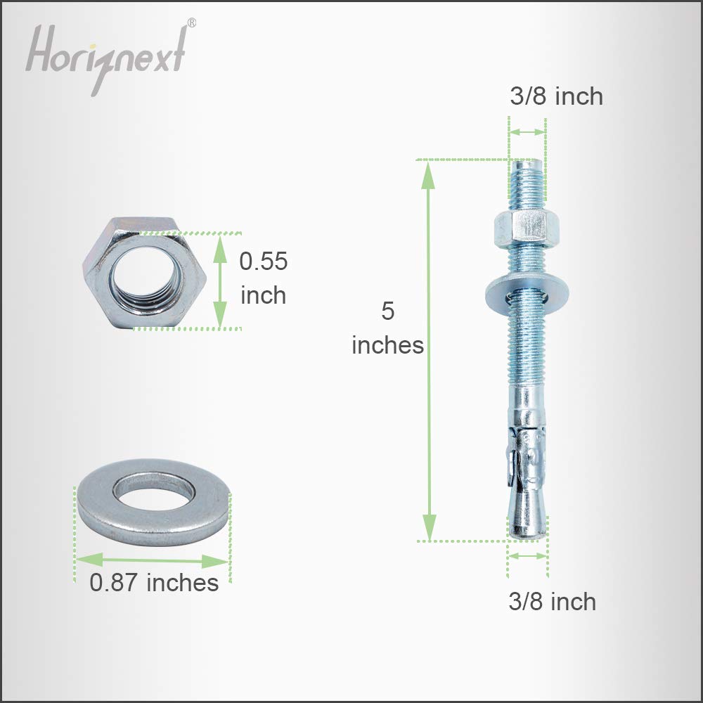 3/8 Concrete Anchors, Concrete Wall Anchors, Metal Wedge Bolts