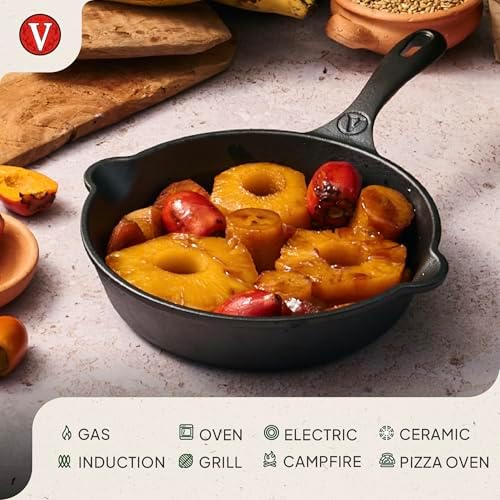 Victoria 10-Inch Cast Iron Skillet, Pre-Seasoned Cast-Iron Frying Pan with Long Handle, Made in Colombia | Pan with Long Handle, Made in Colombia