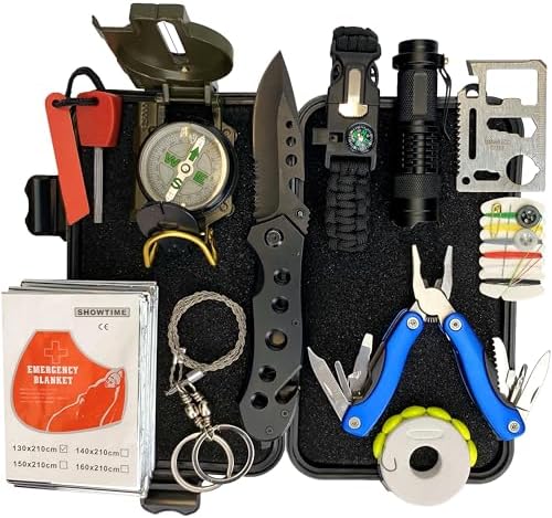 Survival Kit with Emergency Gear for Camping, Hiking & Outdoor Survival