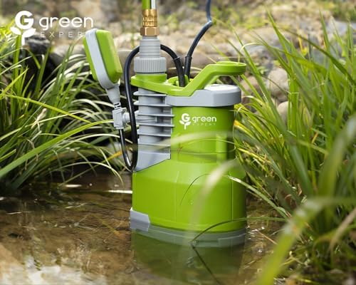 Green Expert 1.5HP Submersible Sump Pump High Flow 5000GPH 25ft Power Cord Manual Automatic On/Off for Water Removal from Basement Sump Pit Pools