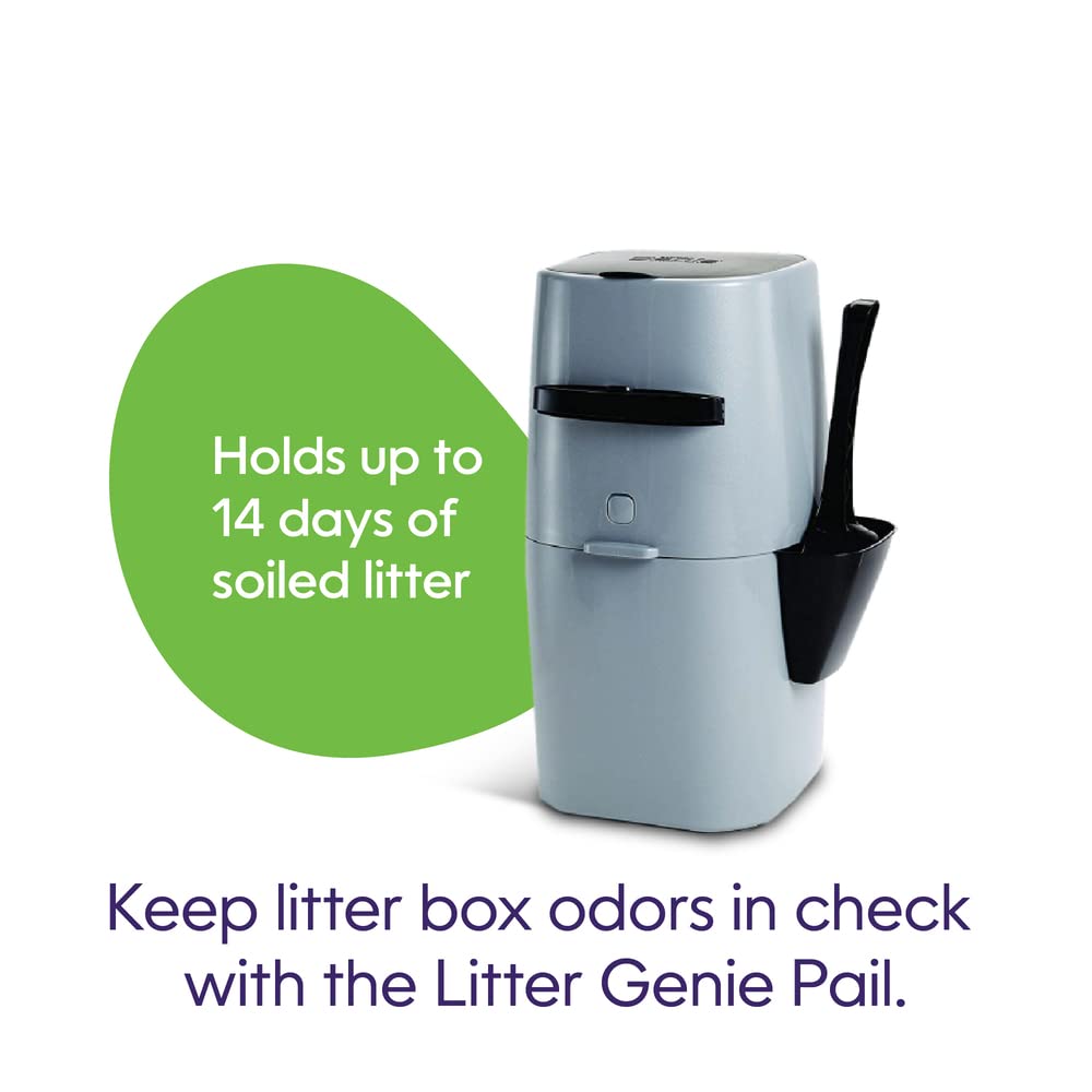 Litter Genie Standard Cat Litter Disposal Pail with 14 ft Standard Refill | Odor-locking pail, holds up to 14 days of cat litter