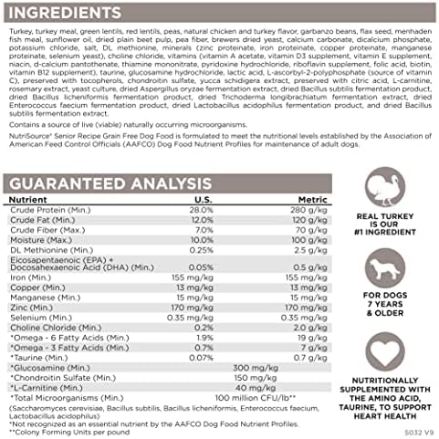NutriSource Senior Dry Dog Food, Chicken & Rice, 26 lb | Probiotic & Prebiotic Support, Glucosamine & Chondroitin, Grain Inclusive, No Corn Wheat or Soy
