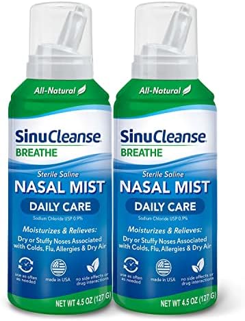 SinuCleanse Daily Care Sterile Saline Fine Mist Nasal Spray, 4.5 Oz