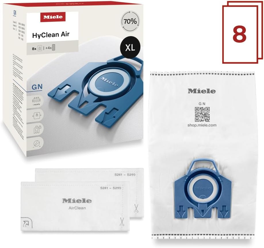 Miele GN Vacuum Cleaner Bags, XL-Pack for Select Miele Canister Vacuums