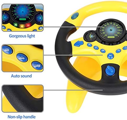 Simulated Driving Controller Portable Simulated Driving Steering Wheel Copilot Toy Children's Educational Sounding Toy Small Steering Wheel Toy Gift