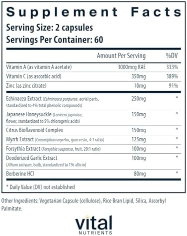 Vital Nutrients Herbal Biotic - Herbal Immune Support Supplement - Antioxidant Support Promotes Healthy Immune System - Gluten, Dairy, Soy Free - Non-GMO - 60 Capsules