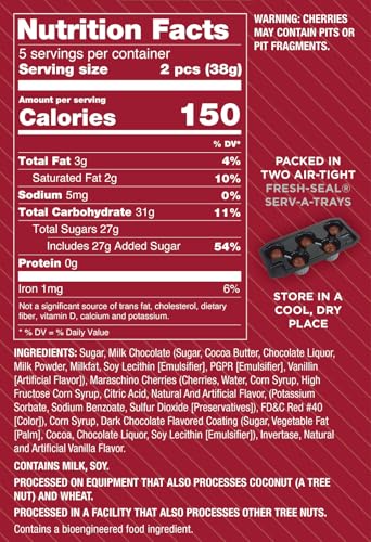 Queen Anne Milk Chocolate Covered Cordial Cherries | 6.6 oz | 10 Piece Gift Box | Whole Maraschino Cherry Creamy Filled Liquid Center |Holiday Party
