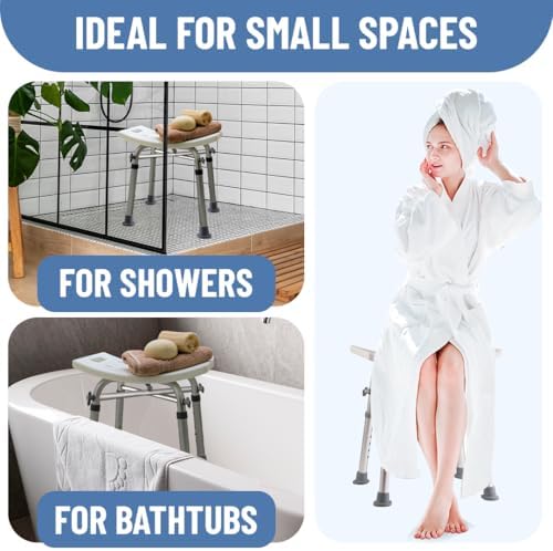 Dr Kays Shower Chair for Inside Shower, Bathroom Seat with Crossbars